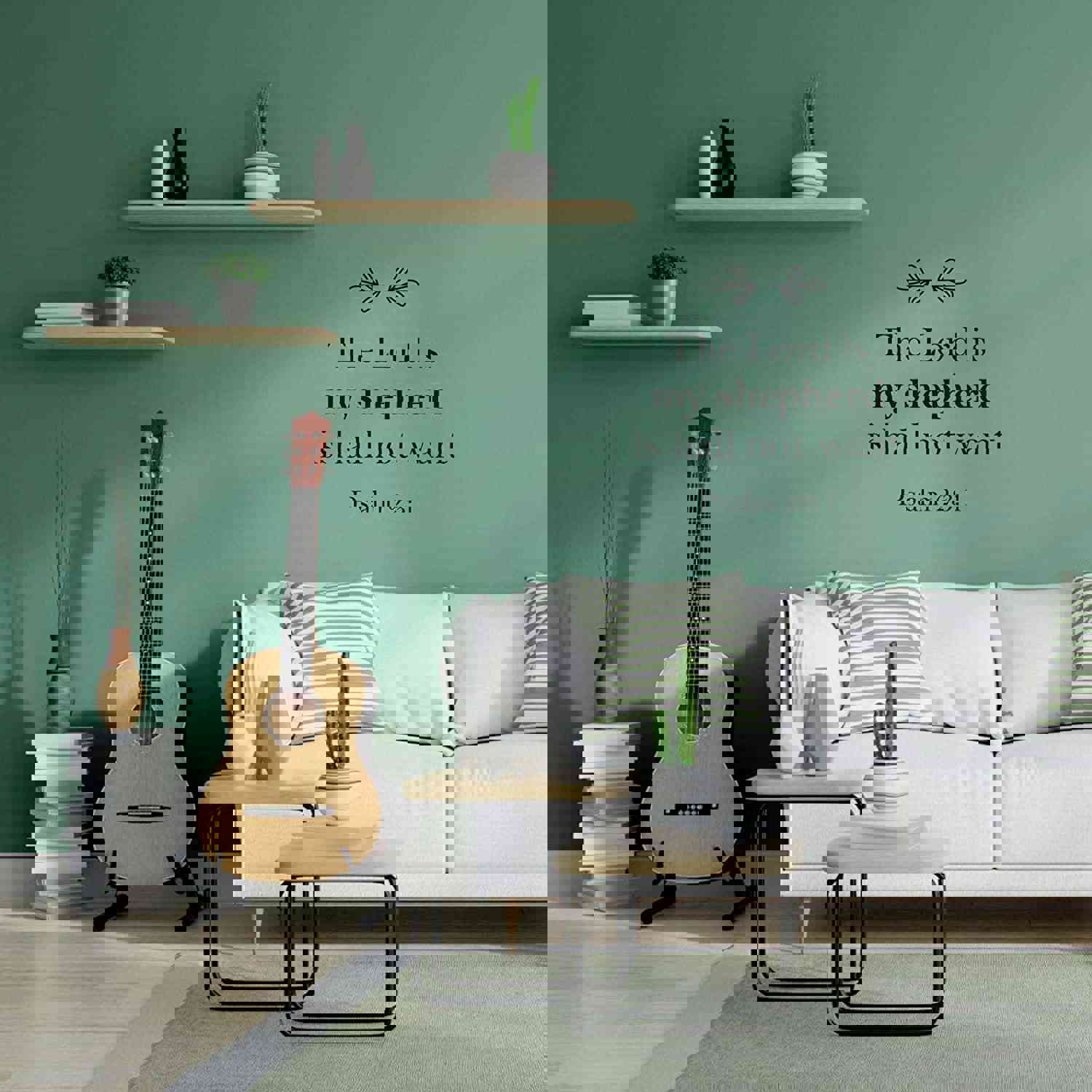 Religious Quotes Vinyl Wall Sticker - Lord Is My Shepherd Bible Verse Decal