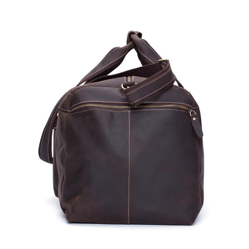 Vintage Leather Men's Weekender Travel Duffle Bag
