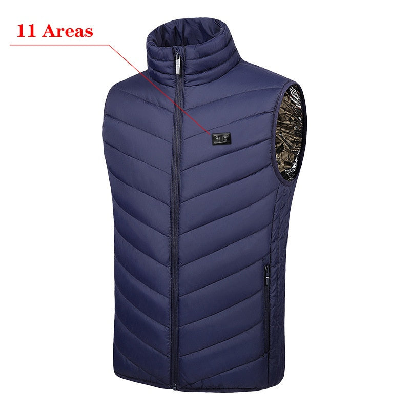 USB Heated Vest for Men and Women - Thermal Winter Jacket with 17/11 Heating Points (Black, S-6XL)