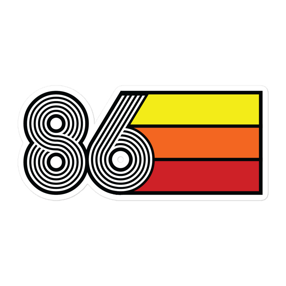 86 - 1986 Retro Tri-Line Decal Bubble-free Vinyl Stickers