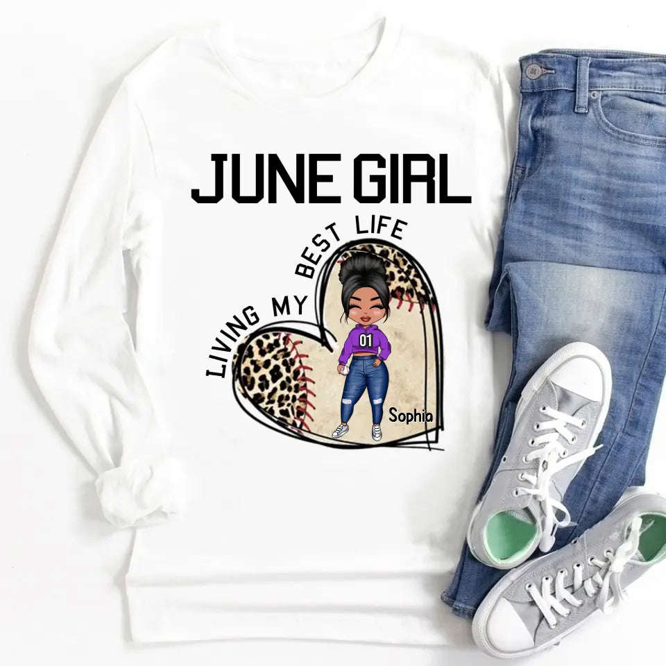June Birthday Shirt for Women - Custom Baseball Lover Tee