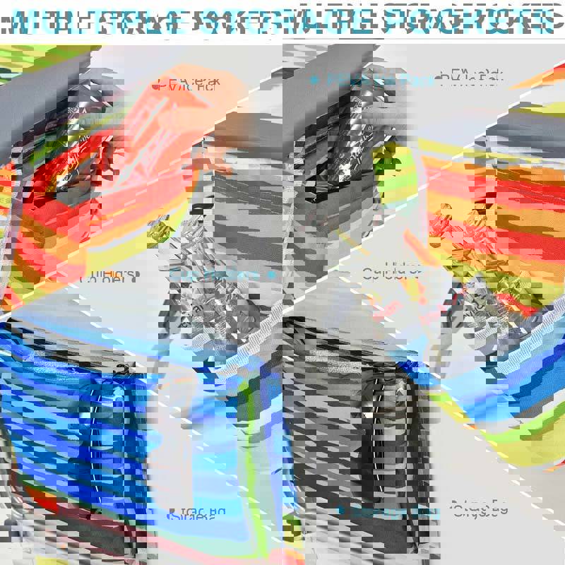 2 Pack 5-Position Outdoor Folding Backpack Beach Chair & Table Set