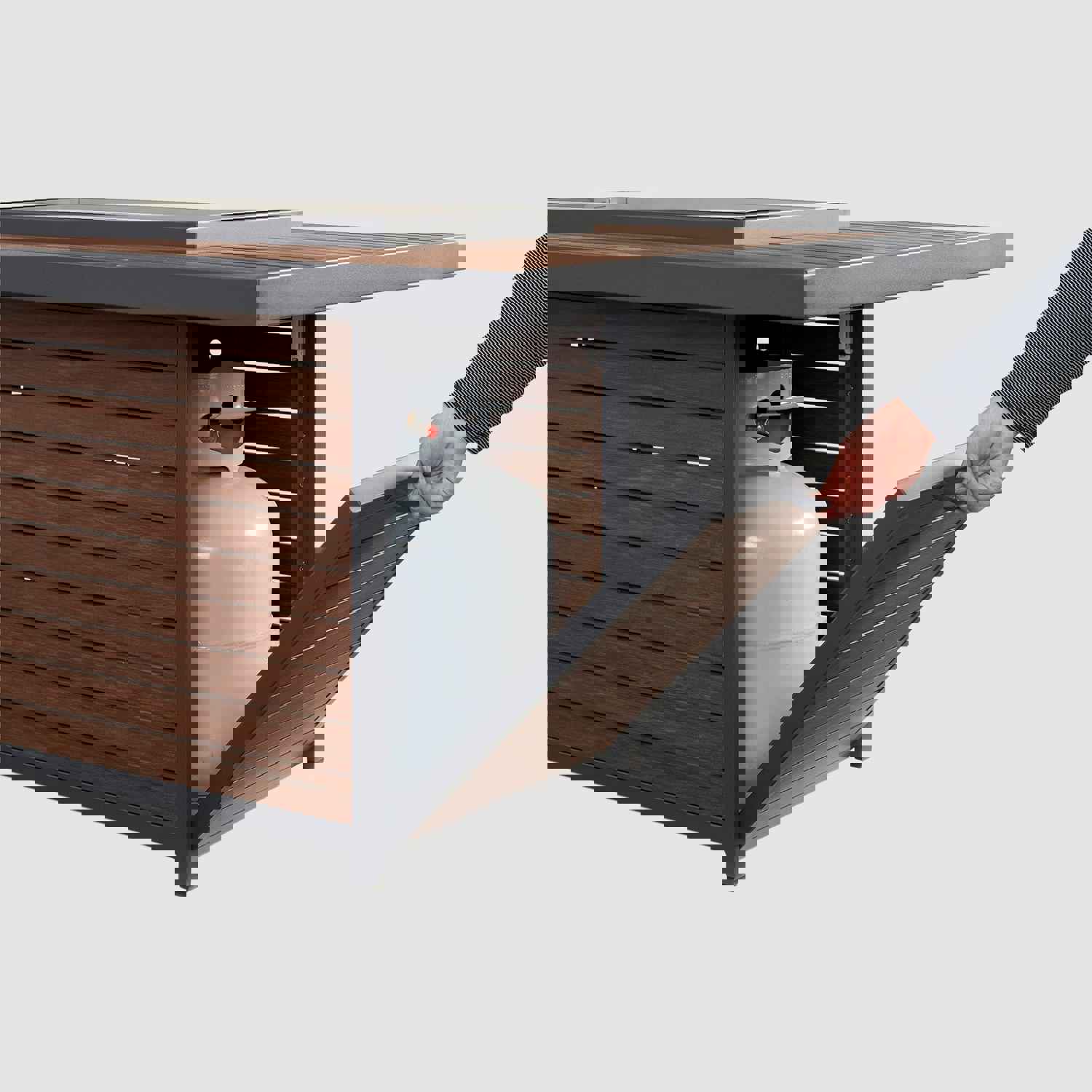 Kenwood Rectangular Chat Height Gas Fire Pit Table