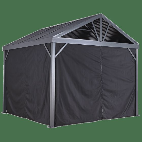 Sojag Sanibel Gazebo Curtains, 8 ft. x 8 ft., Black - Privacy & Shade Solution