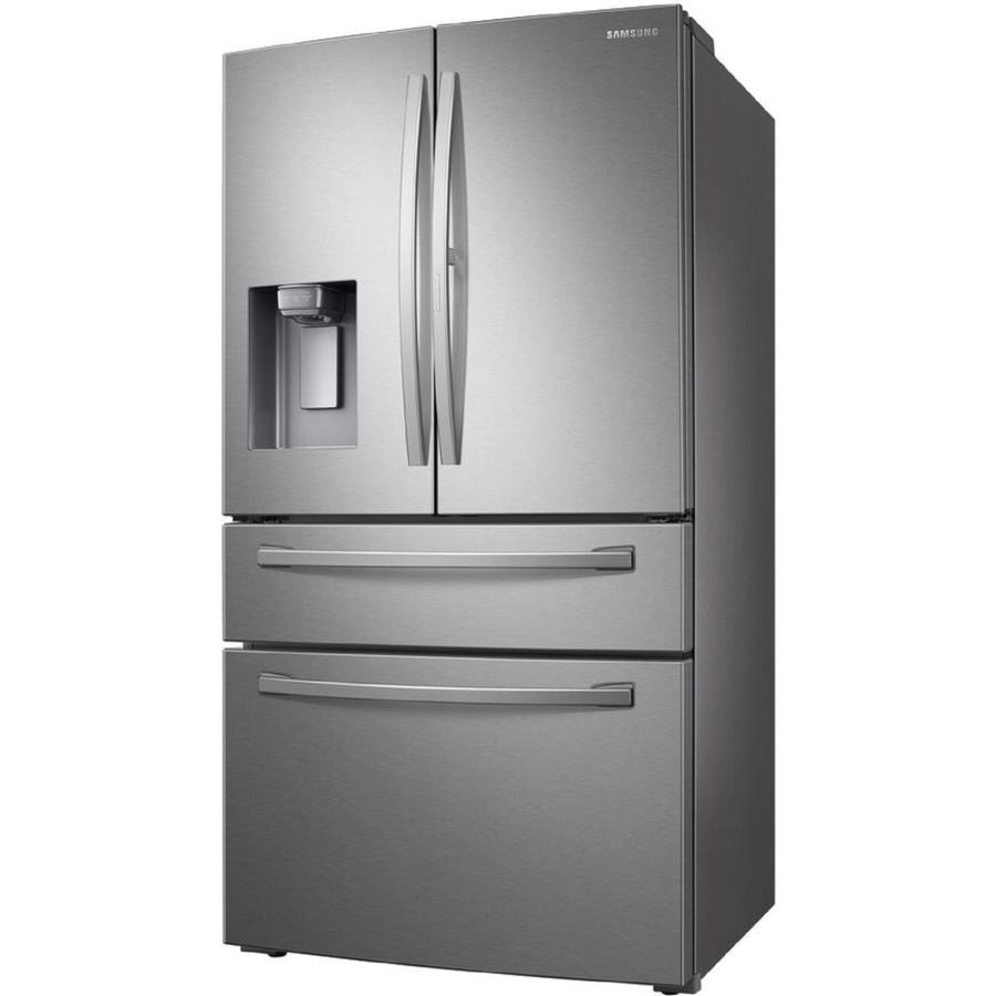 Samsung Food Showcase 28-cu ft 4-Door French Door Refrigerator with Ice Maker and Fingerprint-Resistant Black Stainless Steel