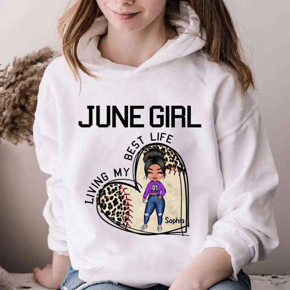 June Birthday Shirt for Women - Custom Baseball Lover Tee