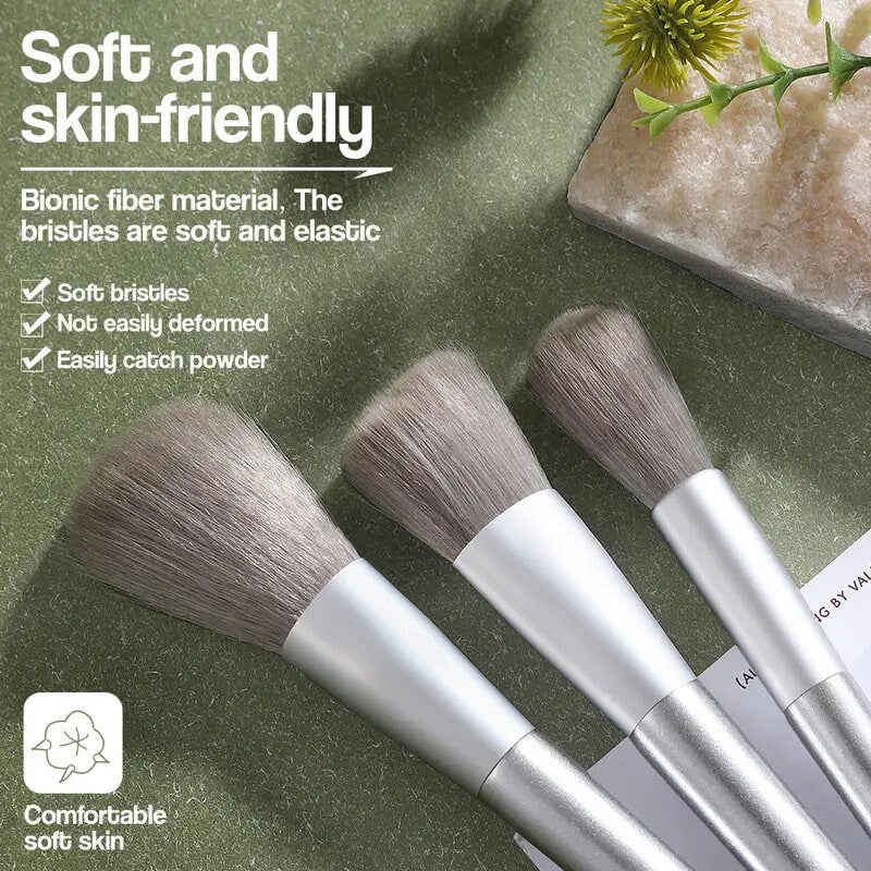 8pcs Silvery Professional Make Up Brush Set Beauty Tools Kit