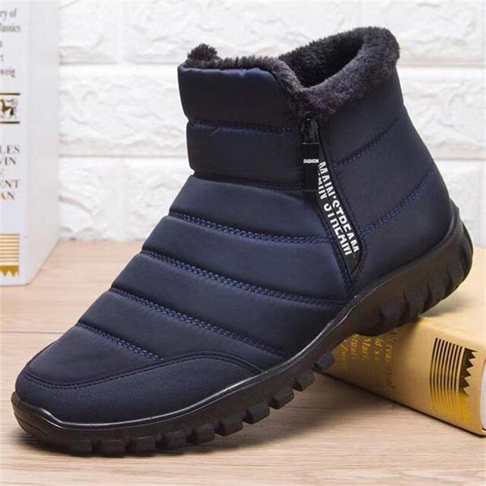 Men's Waterproof Warm Cotton Zipper Snow Ankle Boots (Size 39-47)