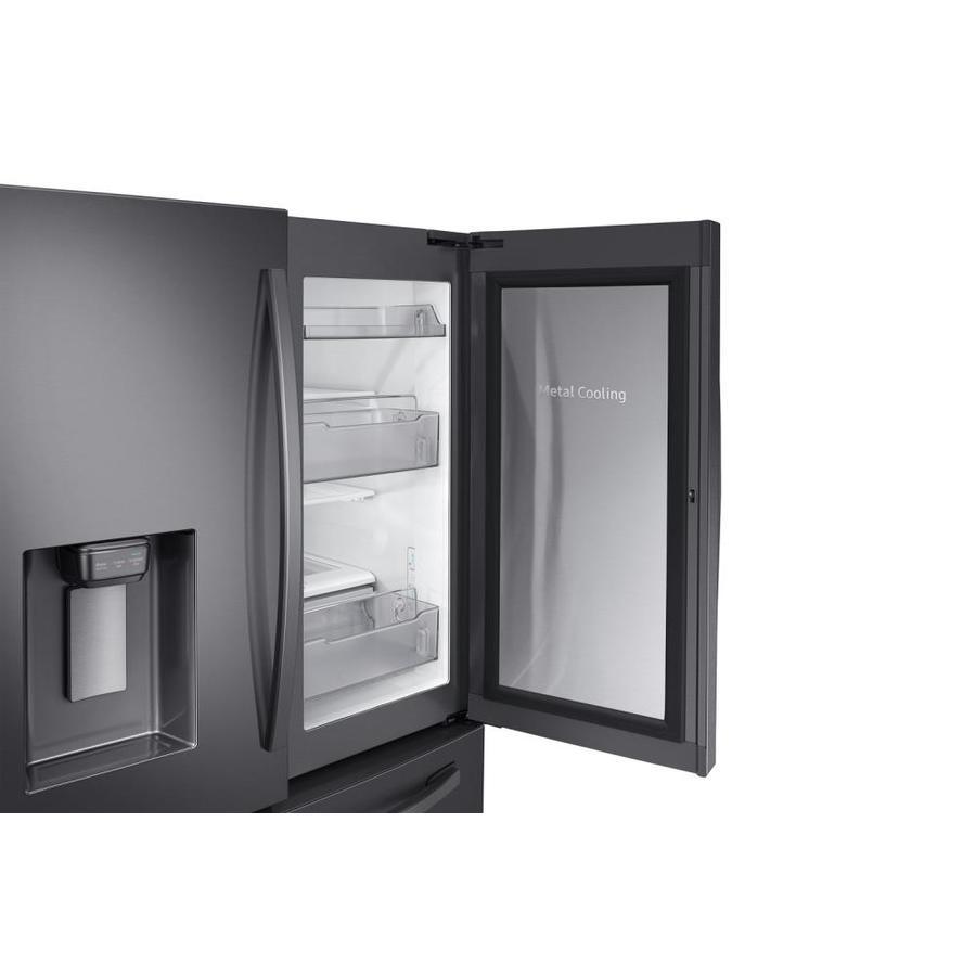 Samsung Food Showcase 28-cu ft 4-Door French Door Refrigerator with Ice Maker and Fingerprint-Resistant Black Stainless Steel