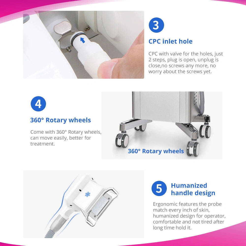 Professional 5 In 1 Vertical Cavitation Machine With Double Handles Cold Freezer & LED Photon