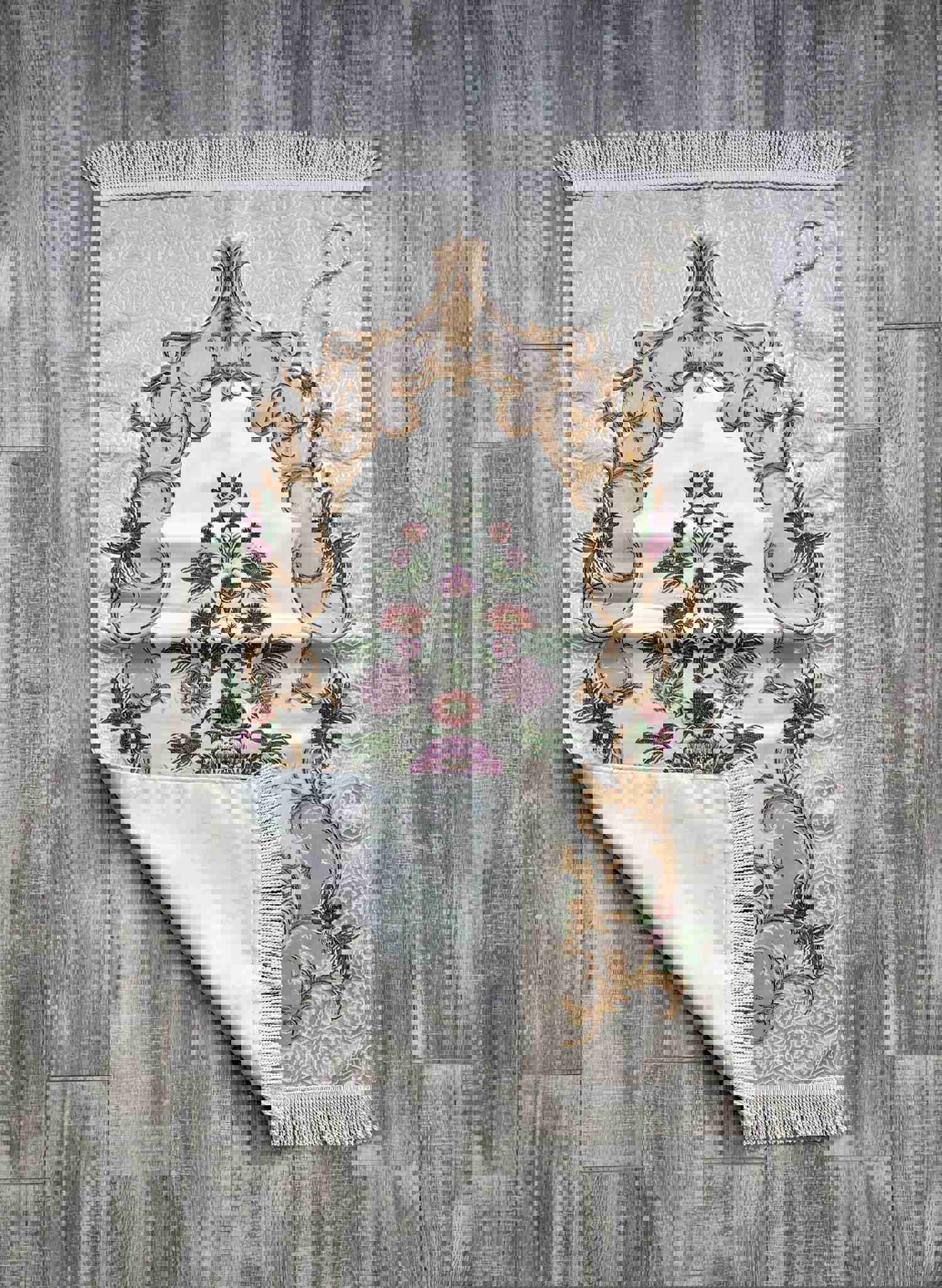 Lux Hunat Hatun Mosque Prayer Mat | Premium Prayer Rug with Tasbih | Wedding & Islamic Gift