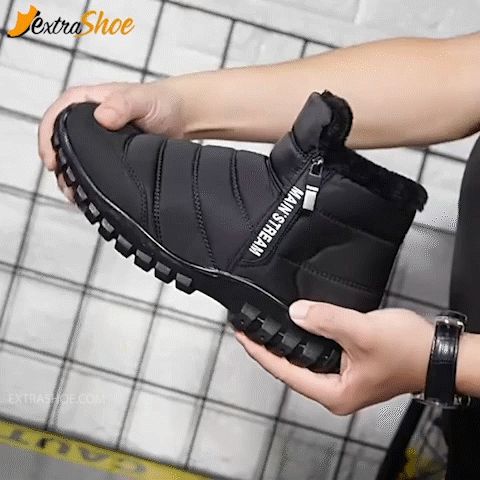 Men's Waterproof Warm Cotton Zipper Snow Ankle Boots (Size 39-47)