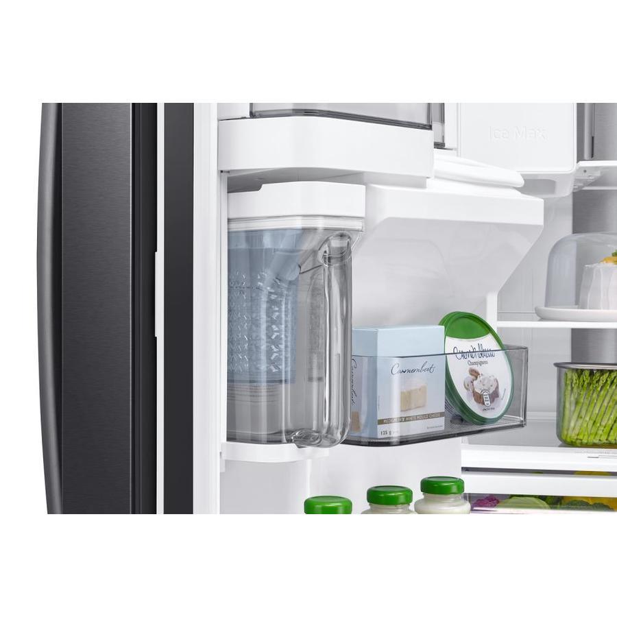 Samsung Food Showcase 28-cu ft 4-Door French Door Refrigerator with Ice Maker and Fingerprint-Resistant Black Stainless Steel