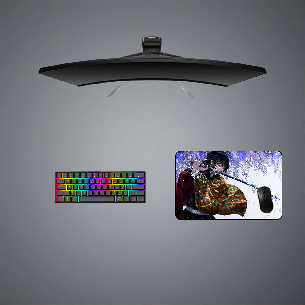 Demon Slayer Giyu Water Design Gaming Mouse Pad - M-XXL Size for Computer Desk