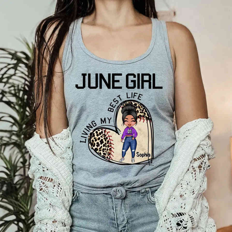 June Birthday Shirt for Women - Custom Baseball Lover Tee