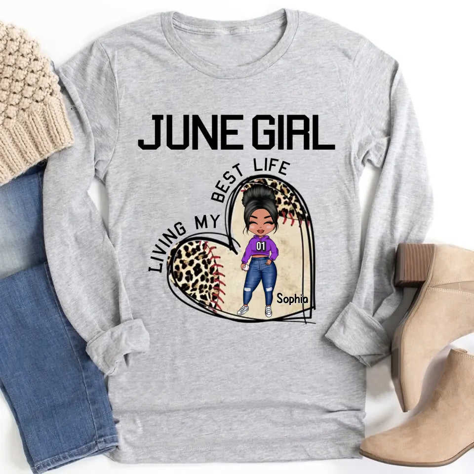 June Birthday Shirt for Women - Custom Baseball Lover Tee