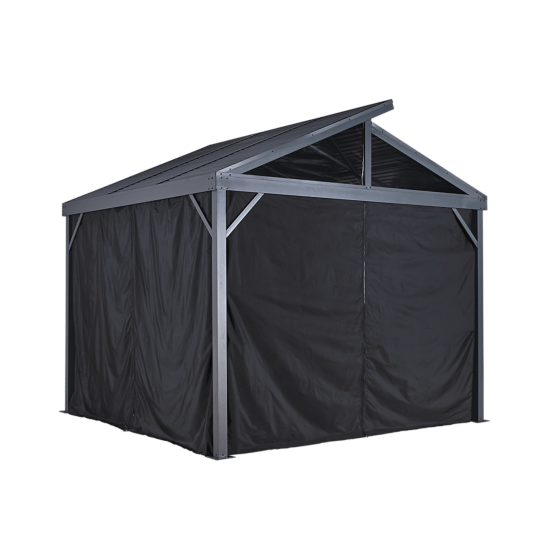 Sojag Sanibel Gazebo Curtains, 8 ft. x 8 ft., Black - Privacy & Shade Solution