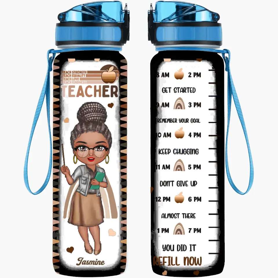 Personalized Custom Water Tracker Bottle - Motivational Gift for Teachers & Loved Ones