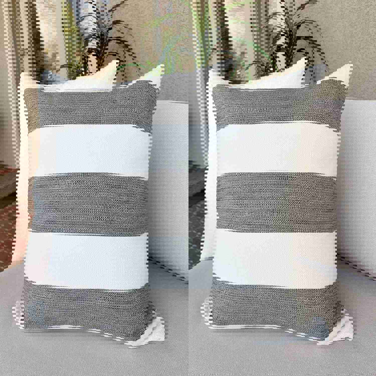 Cabana Gray Outdoor Pillow Cover
