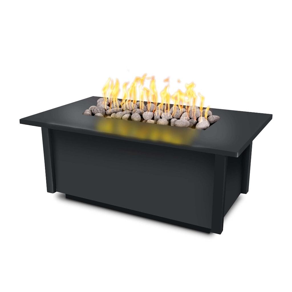 The Outdoor Plus 48 Salinas Powder Coated Steel Rectangle Fire Pit Table