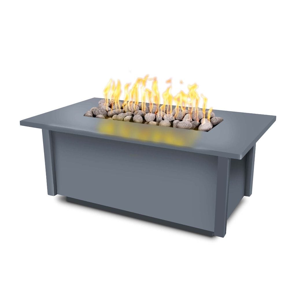 The Outdoor Plus 48 Salinas Powder Coated Steel Rectangle Fire Pit Table
