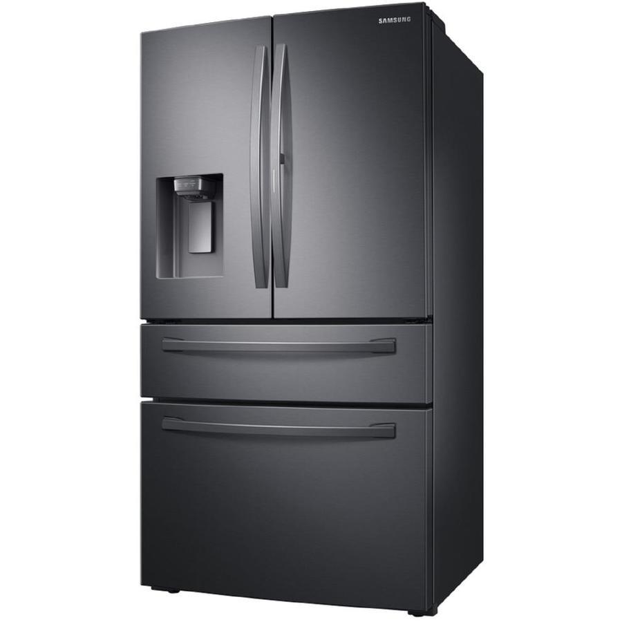 Samsung Food Showcase 28-cu ft 4-Door French Door Refrigerator with Ice Maker and Fingerprint-Resistant Black Stainless Steel