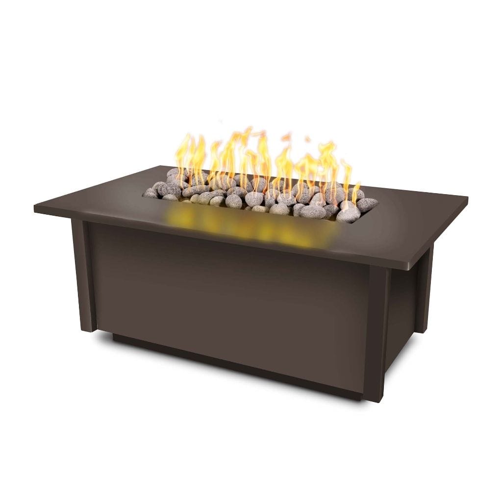 The Outdoor Plus 48 Salinas Powder Coated Steel Rectangle Fire Pit Table