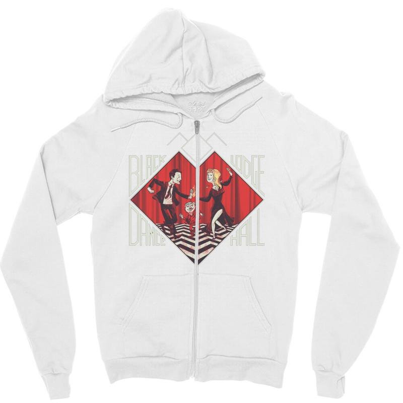 Black Lodge Dance Hall Zipper Hoodie by MDK ART