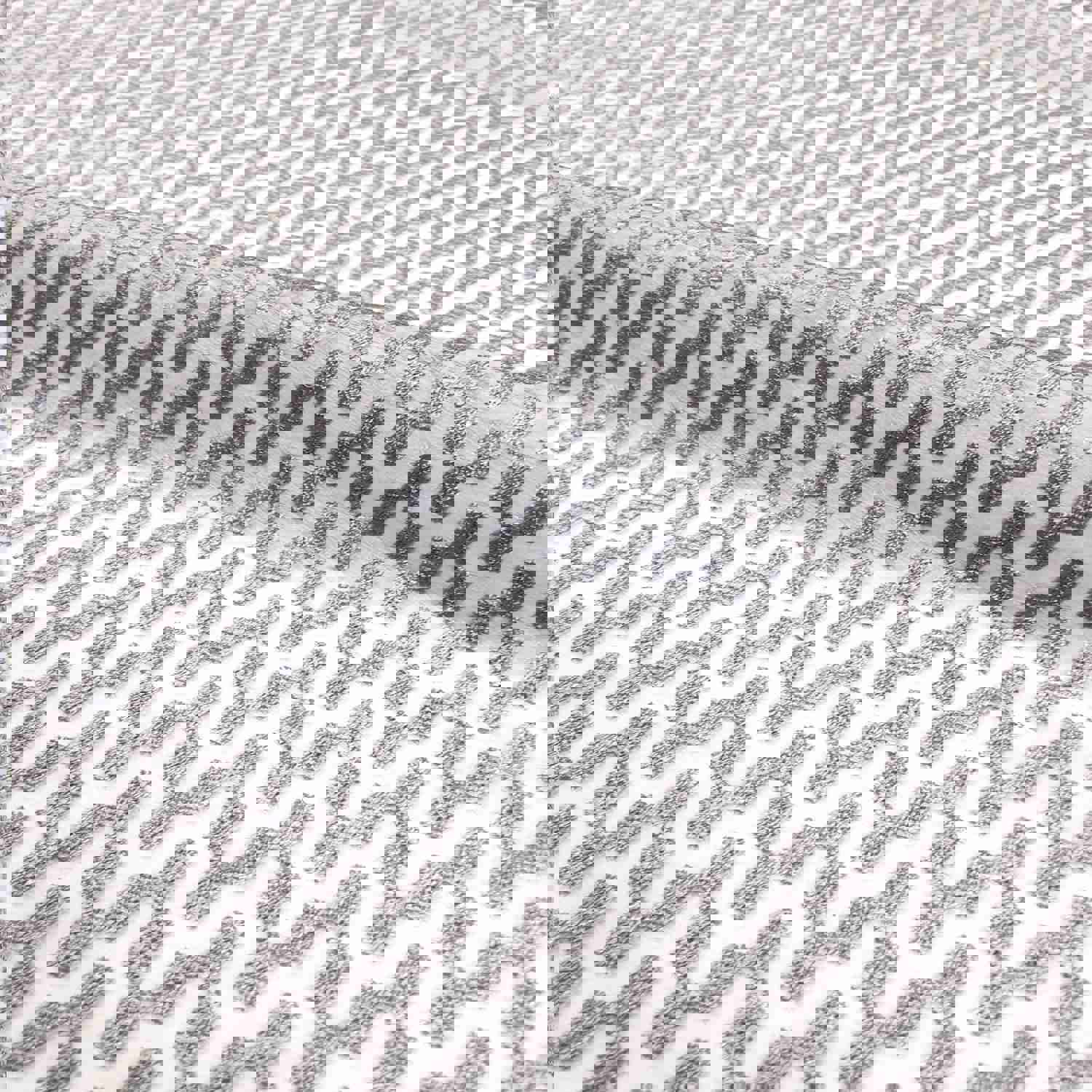 Warm Grey Modern Geometric Sheer Fabric for Drapery and Home Decor