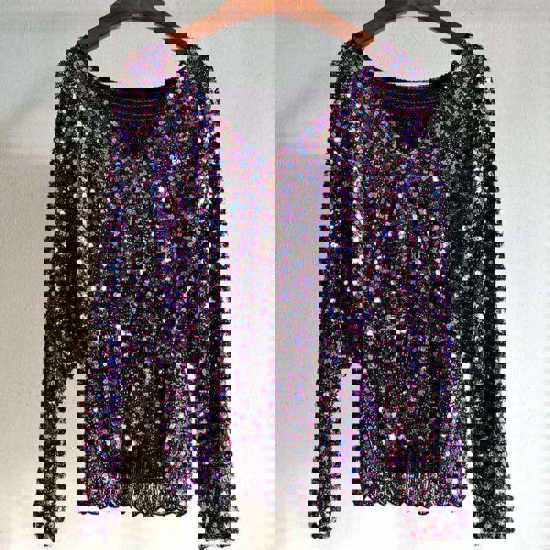 Fashion Chiffon Sequined Blouse