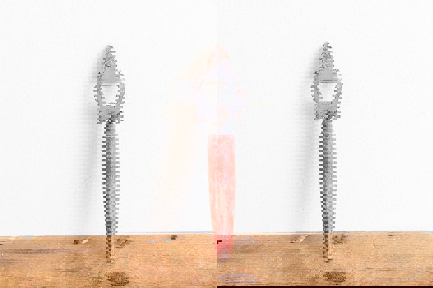 Vintage Red Primitive Can and Bottle Opener - Rustic Kitchen Decor