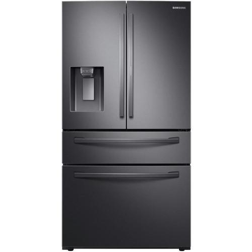 Samsung Food Showcase 28-cu ft 4-Door French Door Refrigerator with Ice Maker and Fingerprint-Resistant Black Stainless Steel
