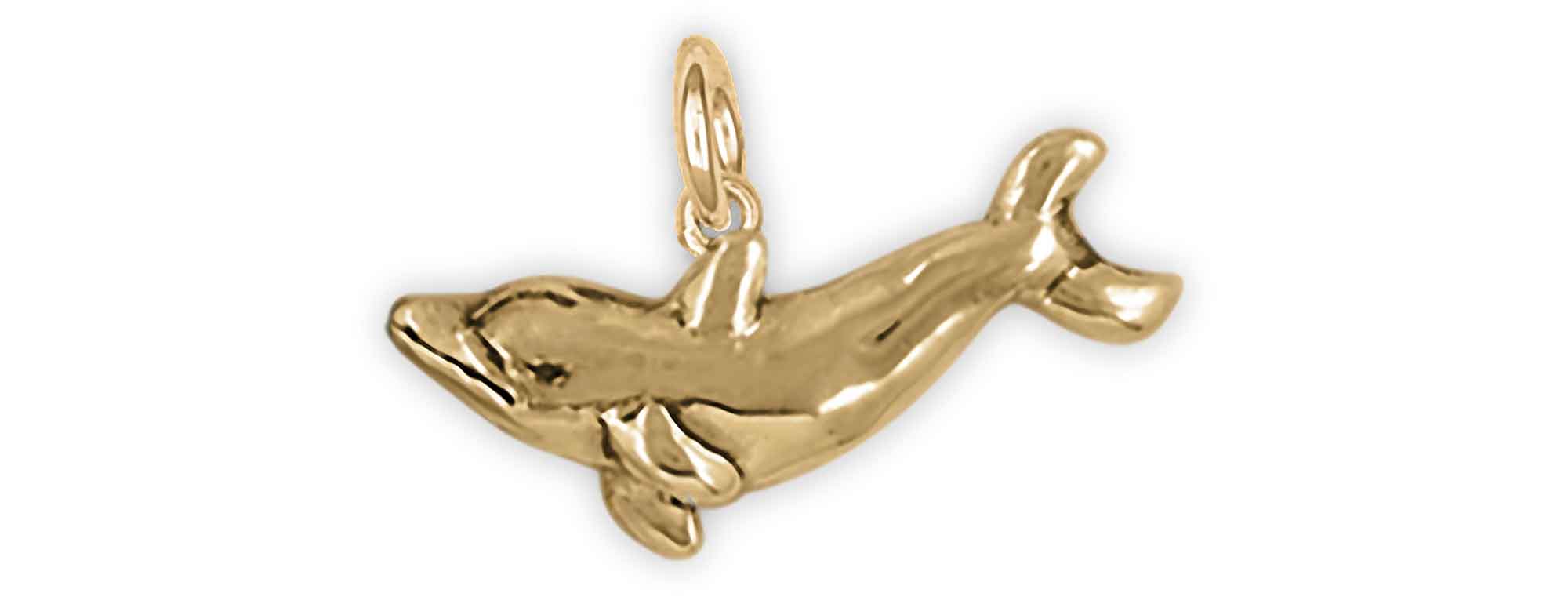 14k Yellow Gold Handmade Dolphin Charm Jewelry - DLP2-CG