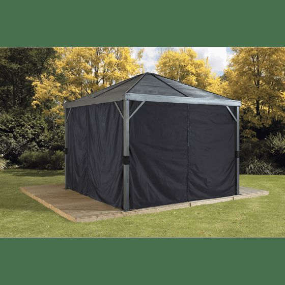 Sojag Sanibel Gazebo Curtains, 8 ft. x 8 ft., Black - Privacy & Shade Solution