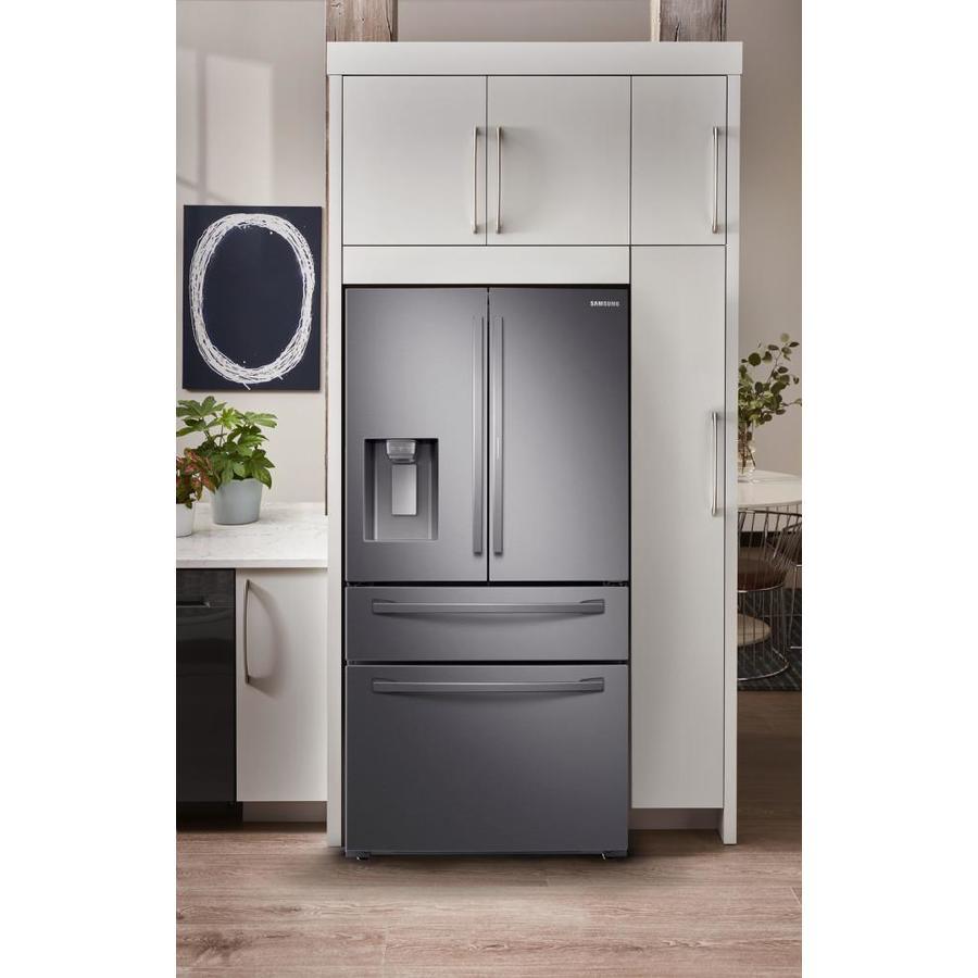 Samsung Food Showcase 28-cu ft 4-Door French Door Refrigerator with Ice Maker and Fingerprint-Resistant Black Stainless Steel