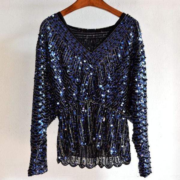 Fashion Chiffon Sequined Blouse