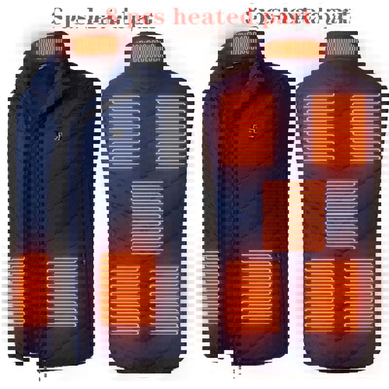 USB Heated Vest for Men and Women - Thermal Winter Jacket with 17/11 Heating Points (Black, S-6XL)