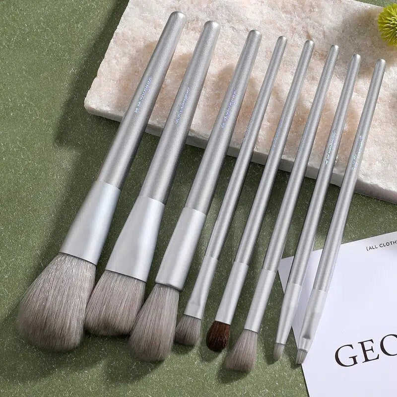 8pcs Silvery Professional Make Up Brush Set Beauty Tools Kit