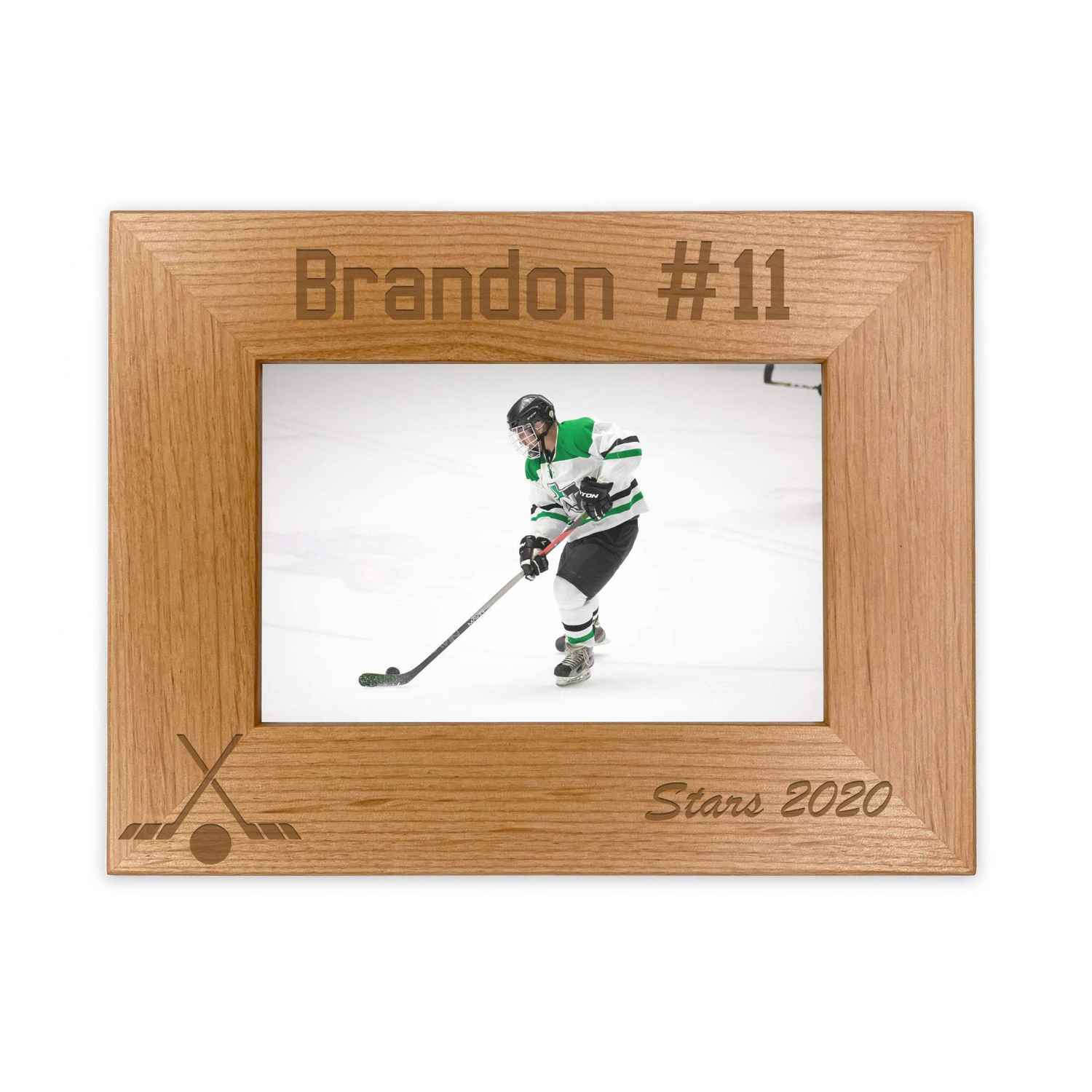 Personalized Hockey Picture Frame - Laser Engraved Team Gift for 4x6 Photos