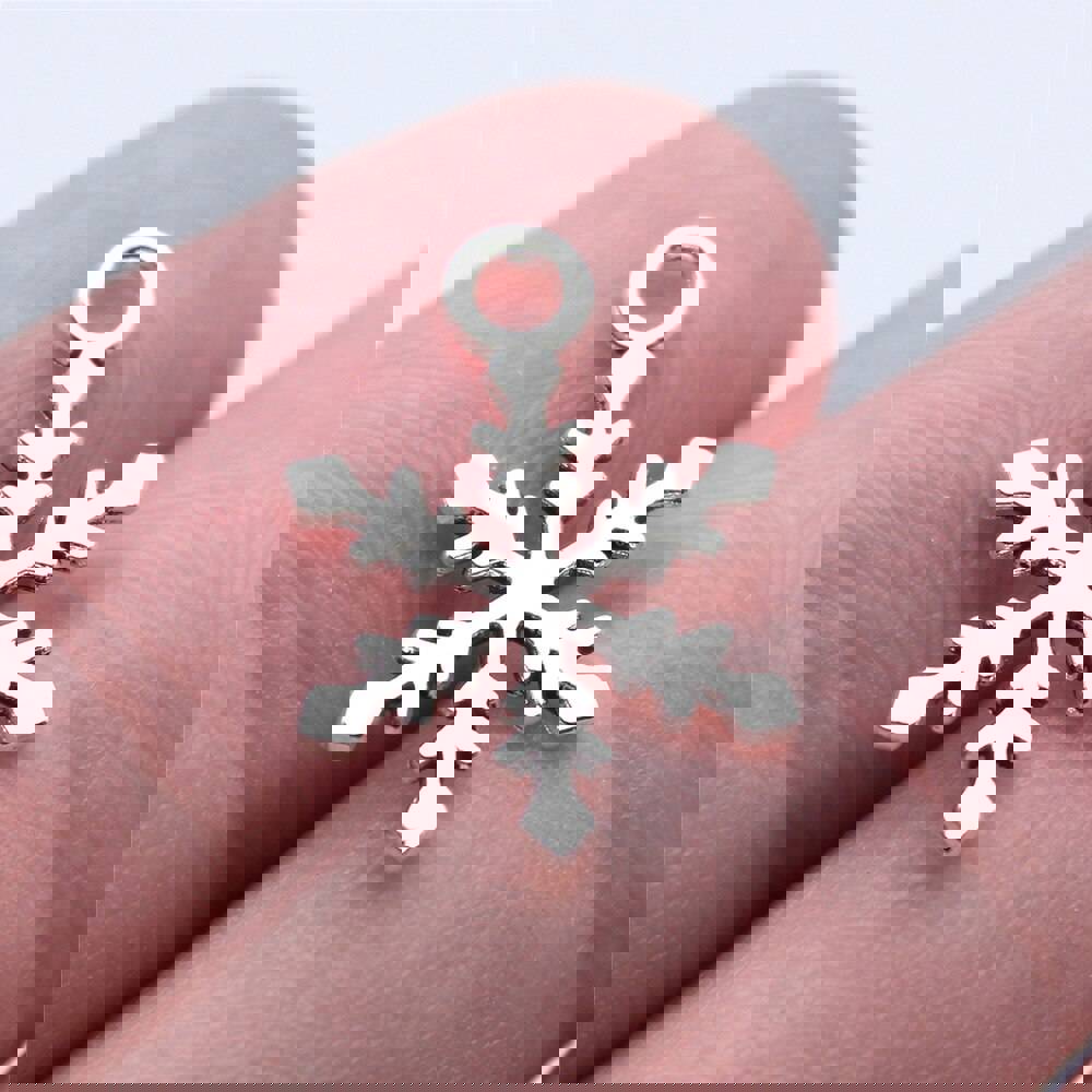 WYSIWYG 40pcs 14x19mm Antique Silver Color Snowflake Charms Pendant For DIY Jewelry Making