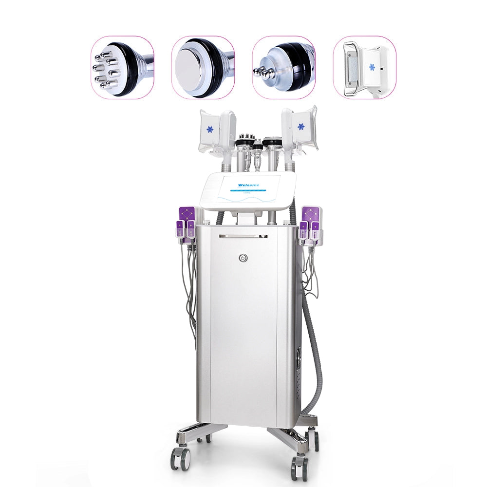 Professional 5 In 1 Vertical Cavitation Machine With Double Handles Cold Freezer & LED Photon