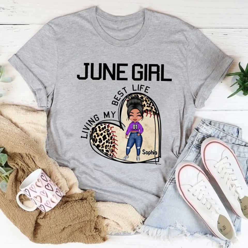 June Birthday Shirt for Women - Custom Baseball Lover Tee