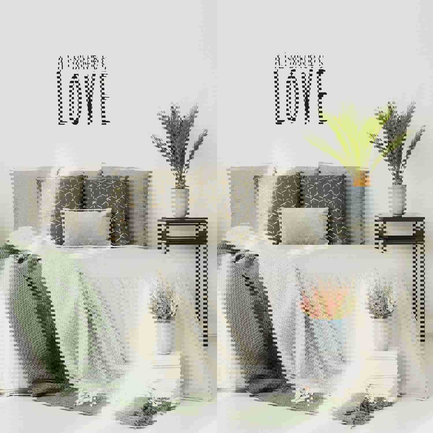 All You Need is Love Vinyl Wall Art Decal - Motivational Home Decor for Bedroom