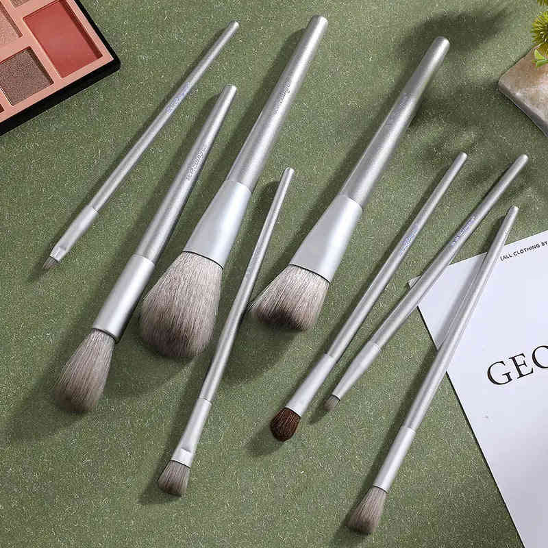 8pcs Silvery Professional Make Up Brush Set Beauty Tools Kit