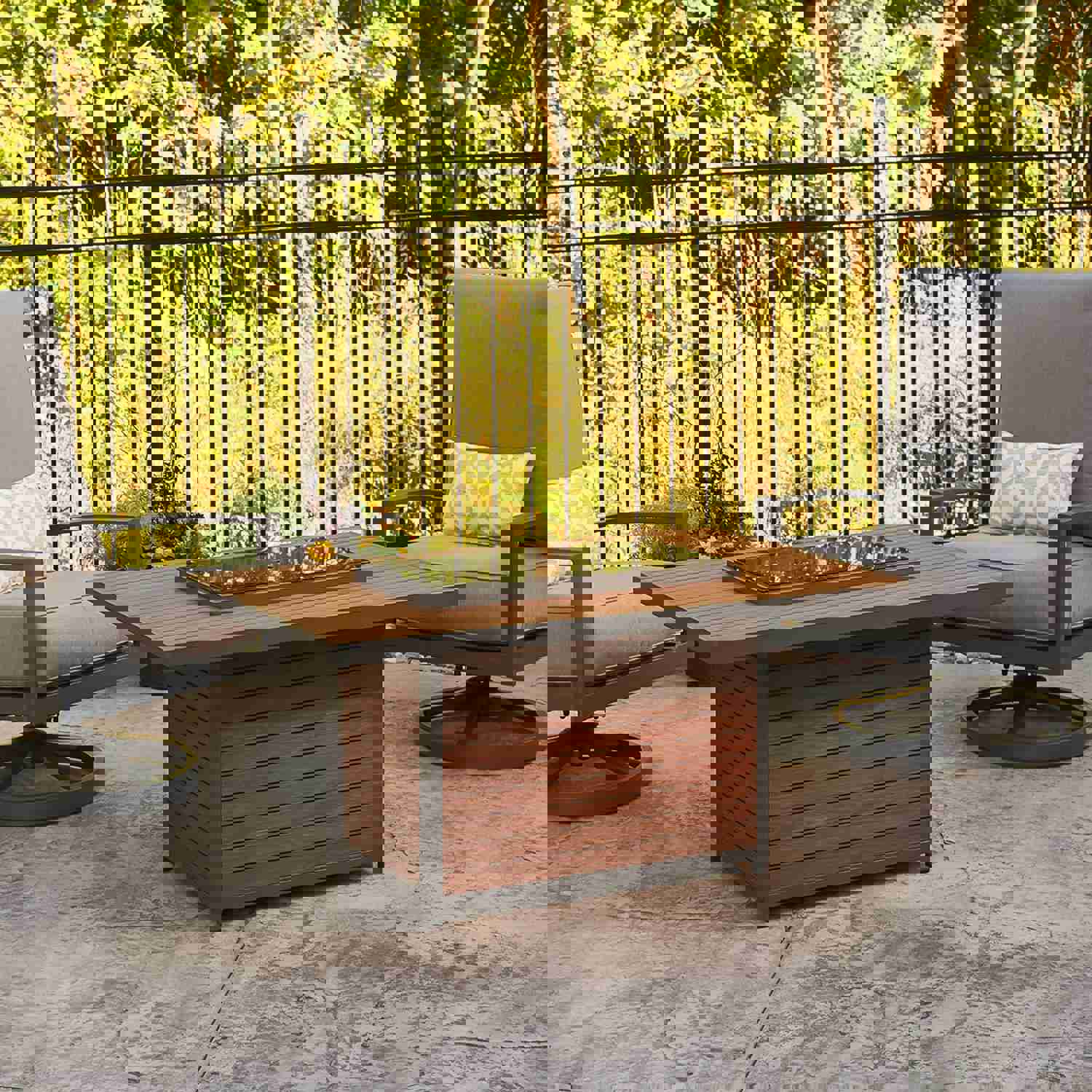 Kenwood Rectangular Chat Height Gas Fire Pit Table