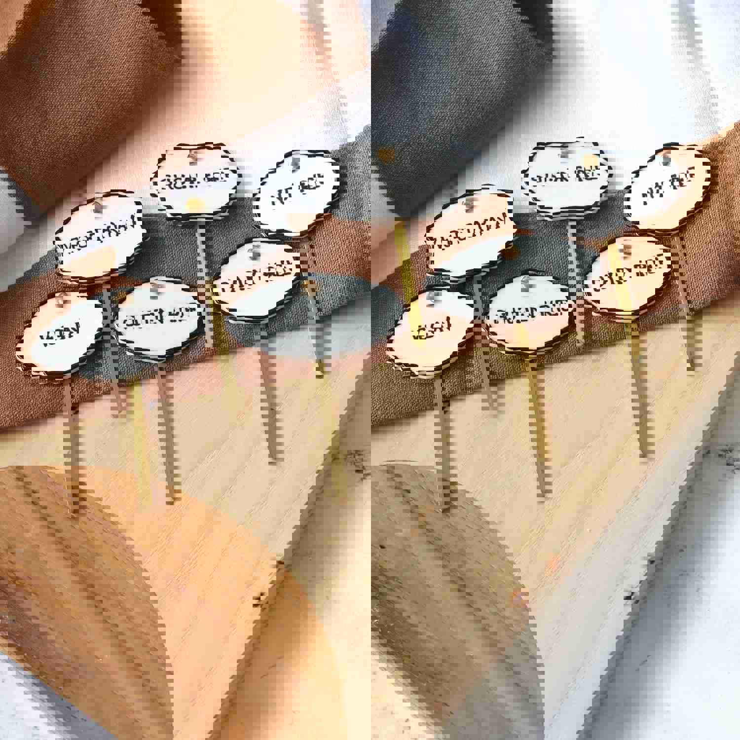 Elegant Stoneware Food Markers Set of 6