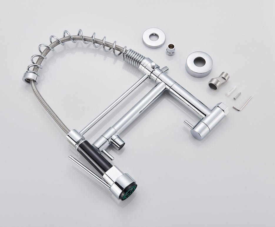 MIRODEMI® Wall Mounted Swivel Side Sprayer Dual Spout Kitchen Tap