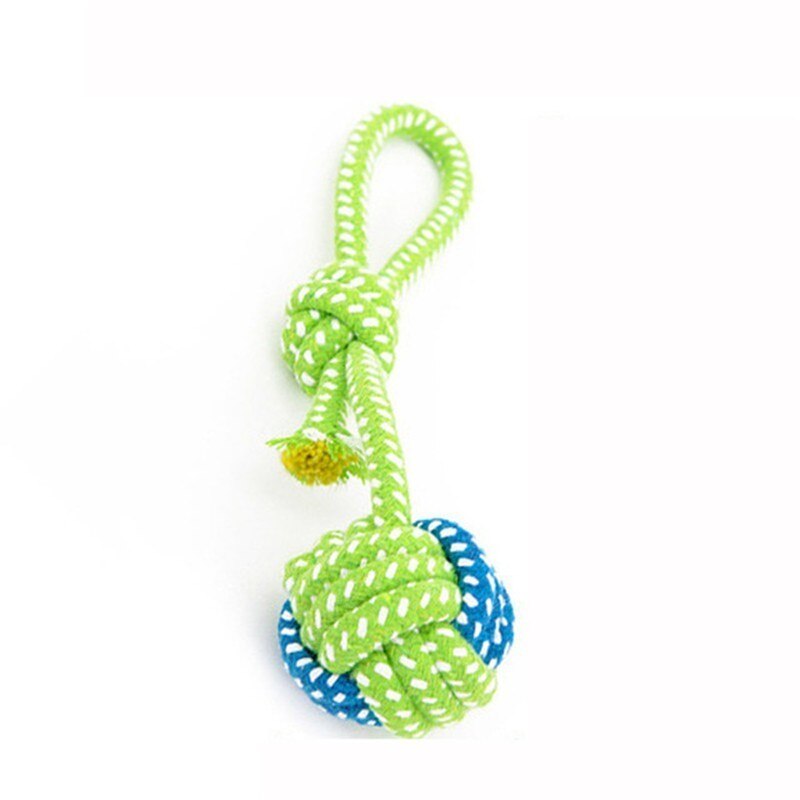 1PC Eco-Friendly Dog Chew Toy - Green Rope Ball for Teeth Cleaning & Training