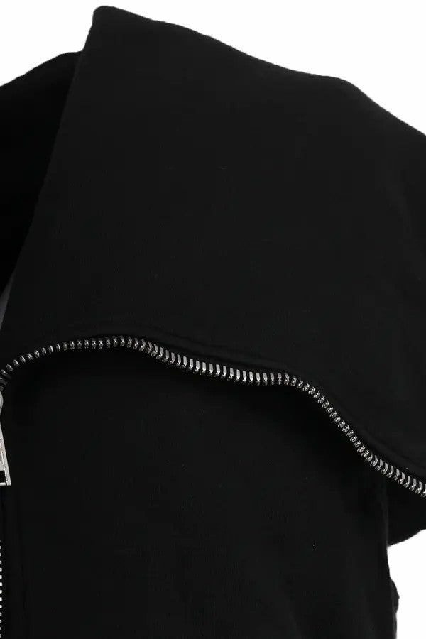 Drkshdw by Rick Owens Woven Sweater-Mountain Zone Hoodie DU17S5286 F 09 Black