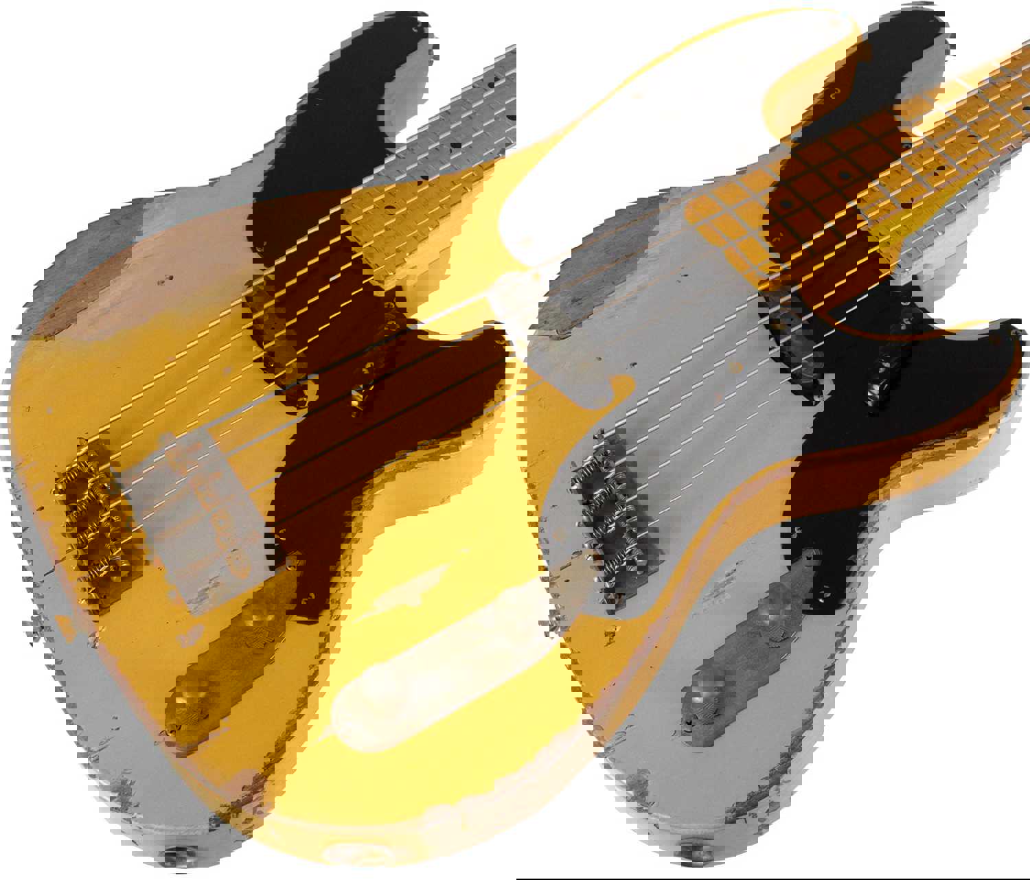 Nash PB-52 Bass Guitar, Butterscotch Blonde, Heavy Aging